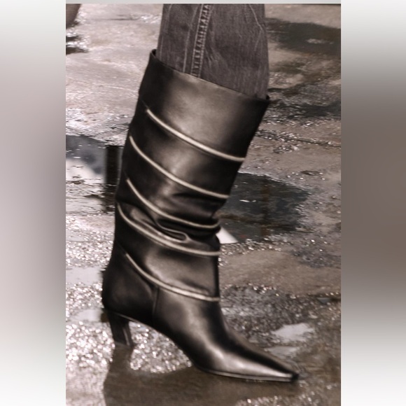ZARA 100% SOFT LEATHER ZIPPERED BOOTS - Picture 14 of 14